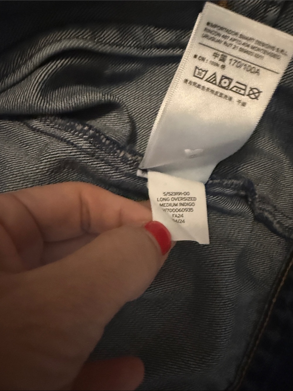 GAP Oversized Dark Indigo Blue Denim Jacket - Picture 5 of 7